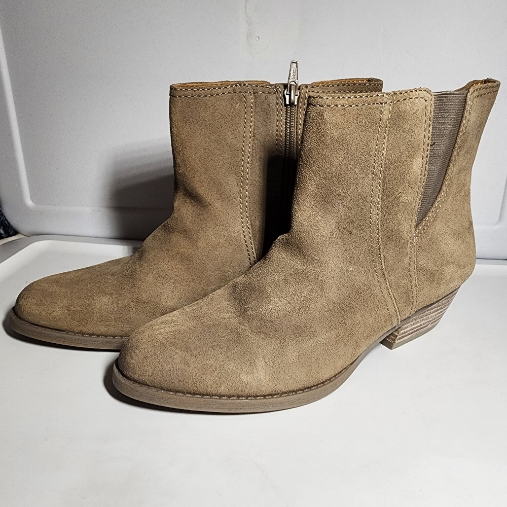 Nine West Taupe Suede Ankle Booties